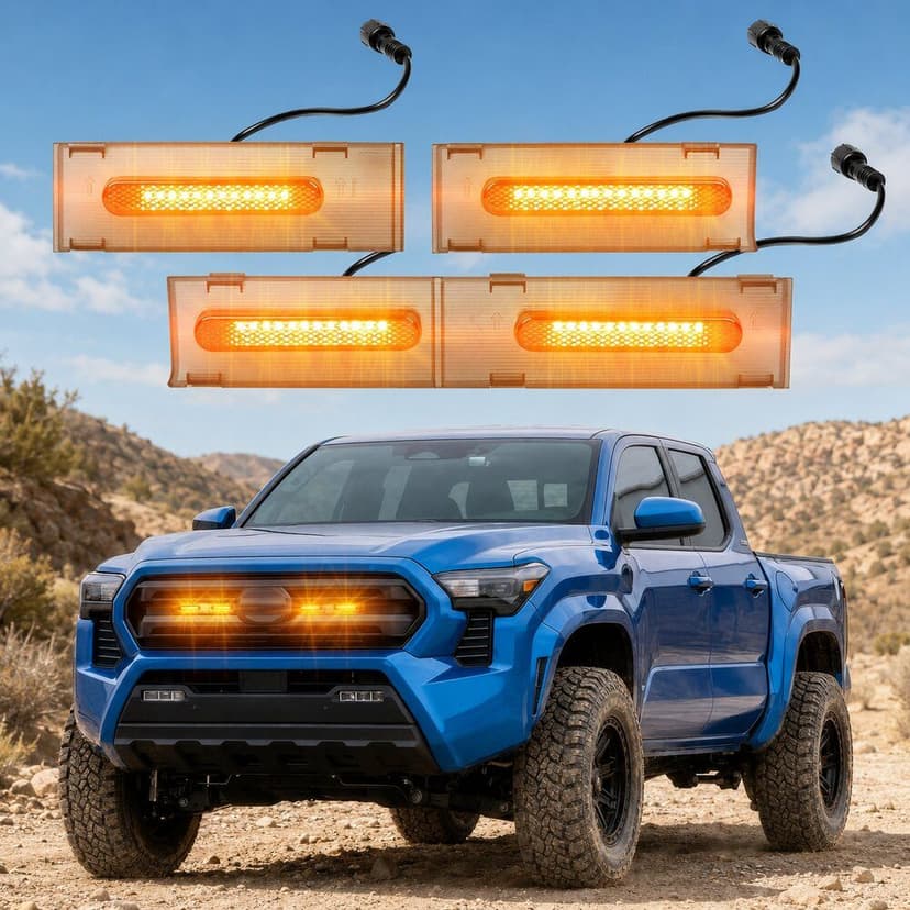 Direct Push Button LED Grill Light for 2024, 2025, 2026 Toyota Tacoma Raptor Front Grille Light Bar, 4th Gen Tacoma Accessories