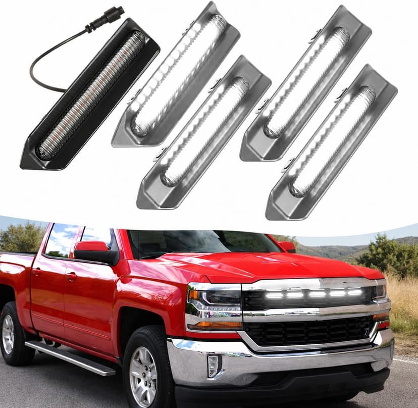 LED front grill light is suitable for 2016, 2017 and 2018 Chevrolet Silverado 1500 accessories.