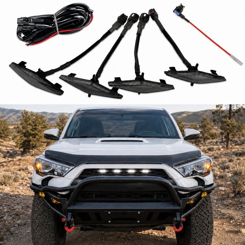 4pcs LED Grill Lights for 2014-2021 Toyota 4Runner TRD Pro Grille, Including SR5, TRD off-road, Limited