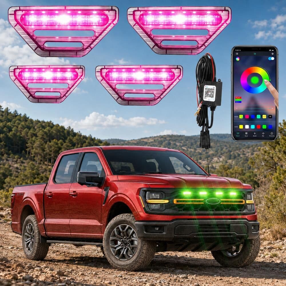 LED barbecue light is suitable for 2024, 2025, 2026 Ford F150 Tremor accessories smoke lenses.