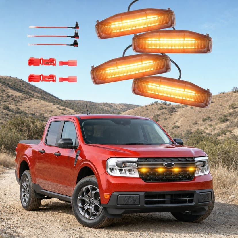 Front grille LED lights - Applicable to 2022-2025 2026 Ford Maverick accessories | Only suitable for Maverick XLT